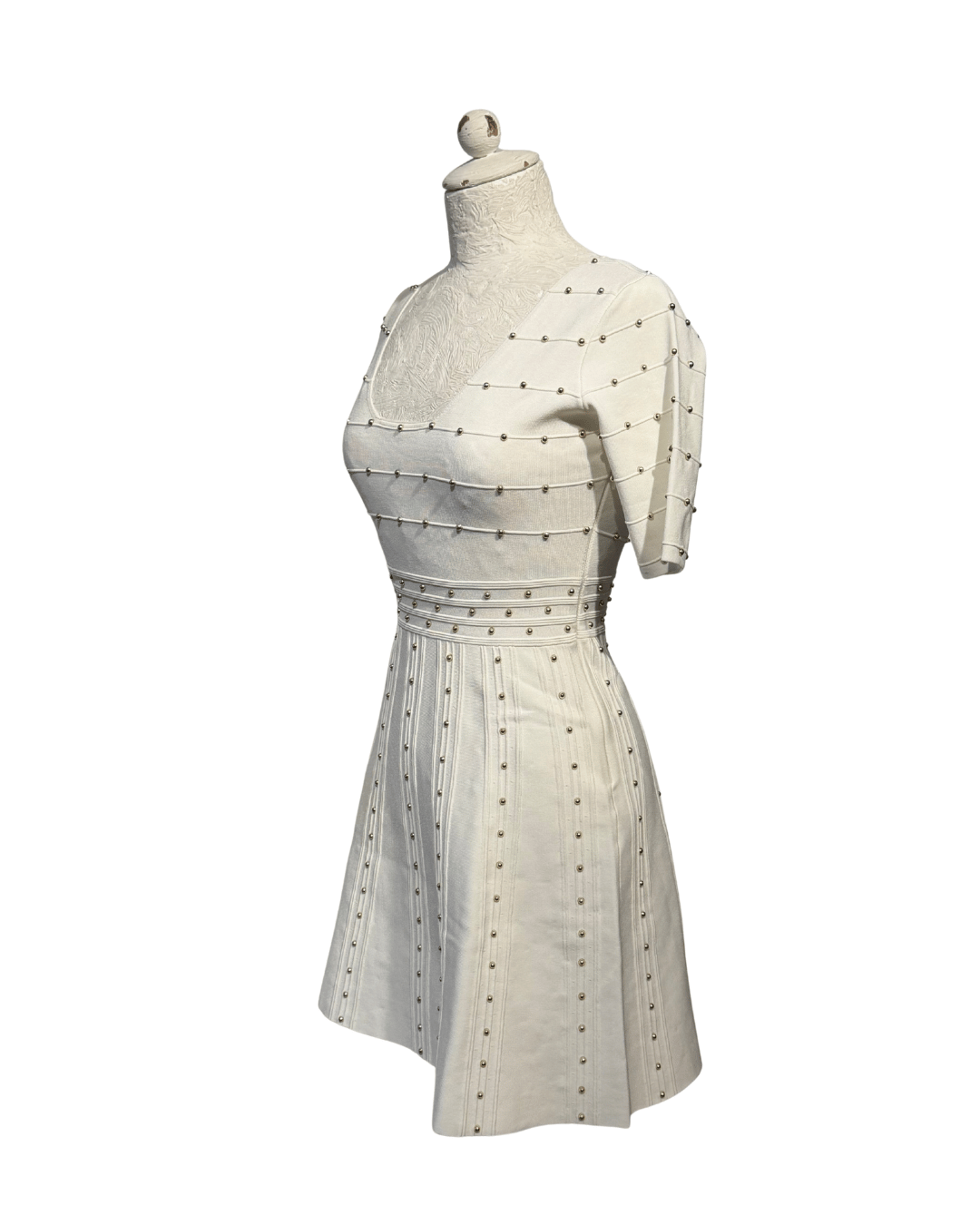 ABITO IN MAGLIA AVORIO CON BORCHIE ELISABETTA FRANCHI Tg 40