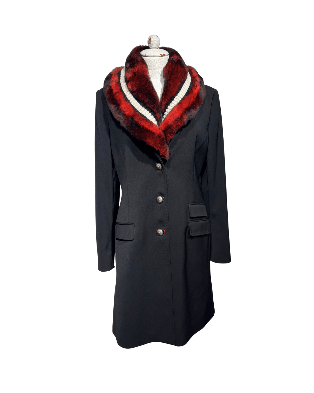 CAPPOTTO GATTINONI NERO PELO LAPIN