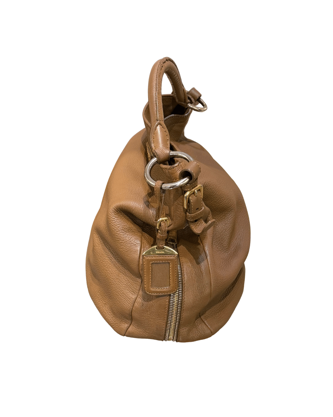 PRADA MEZZALUNA PELLE COLOR CAMMELLO