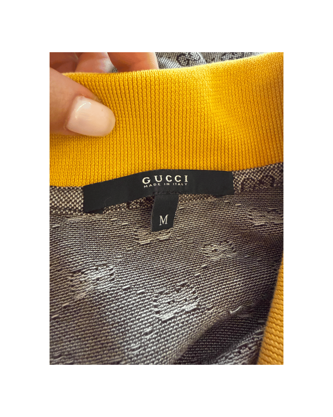 POLO GUCCI GRIGIA COLLETTO OCRA