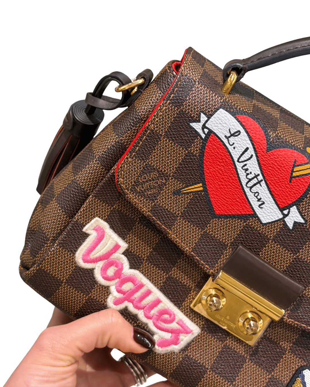 LOUIS VUITTON CROISETTE PATCHES DAMIER EBENE