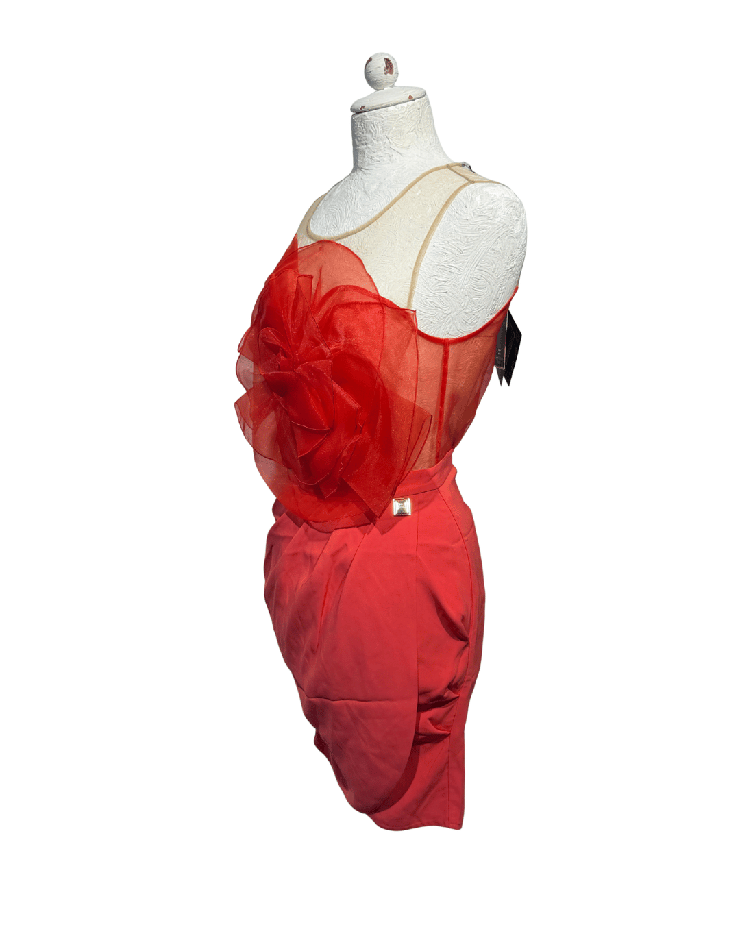 MINI ABITO CON MAXI FIORE IN TULLE Tg 40