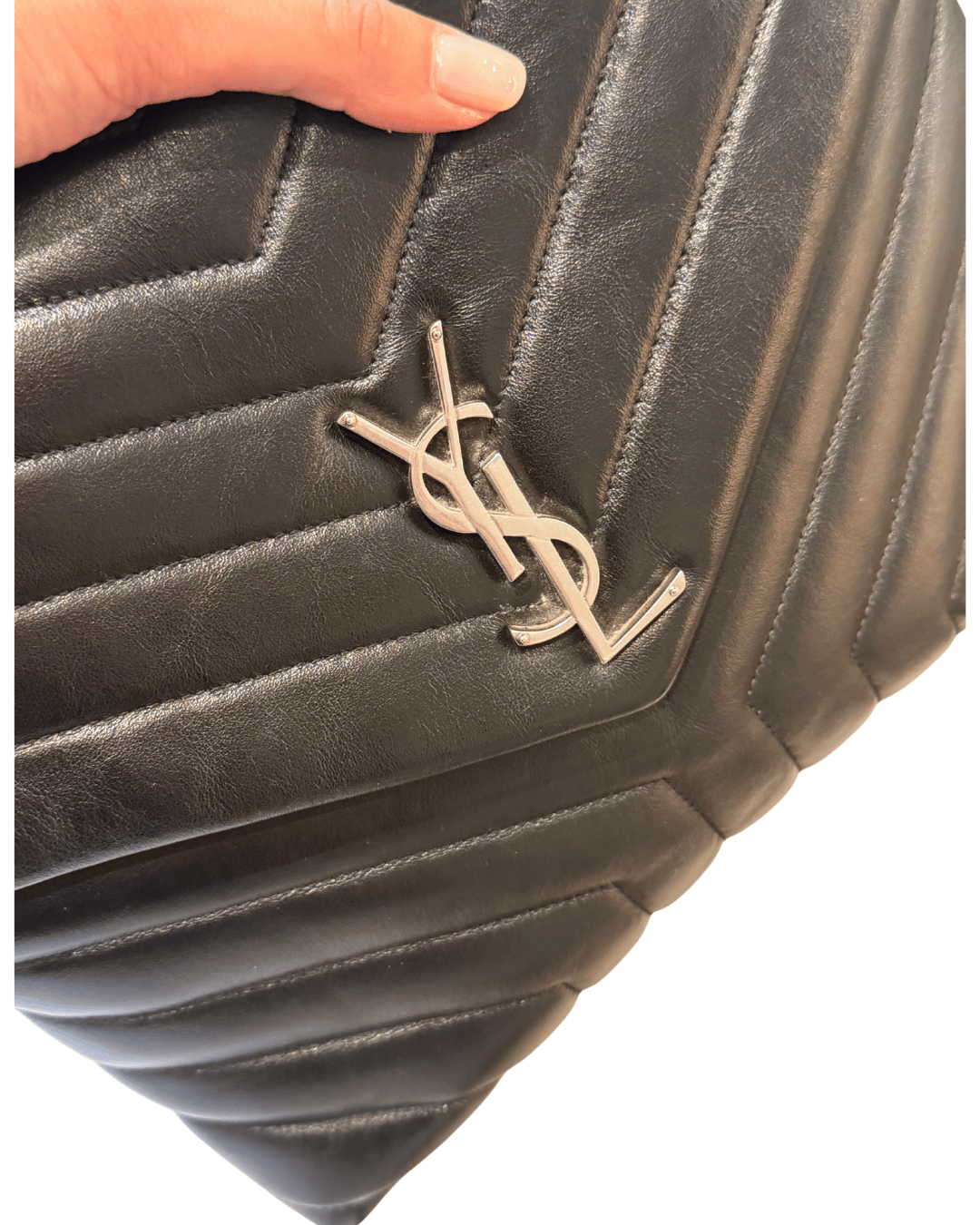LOULOU MEDIA NERA YSL HARDWARE ARGENTO
