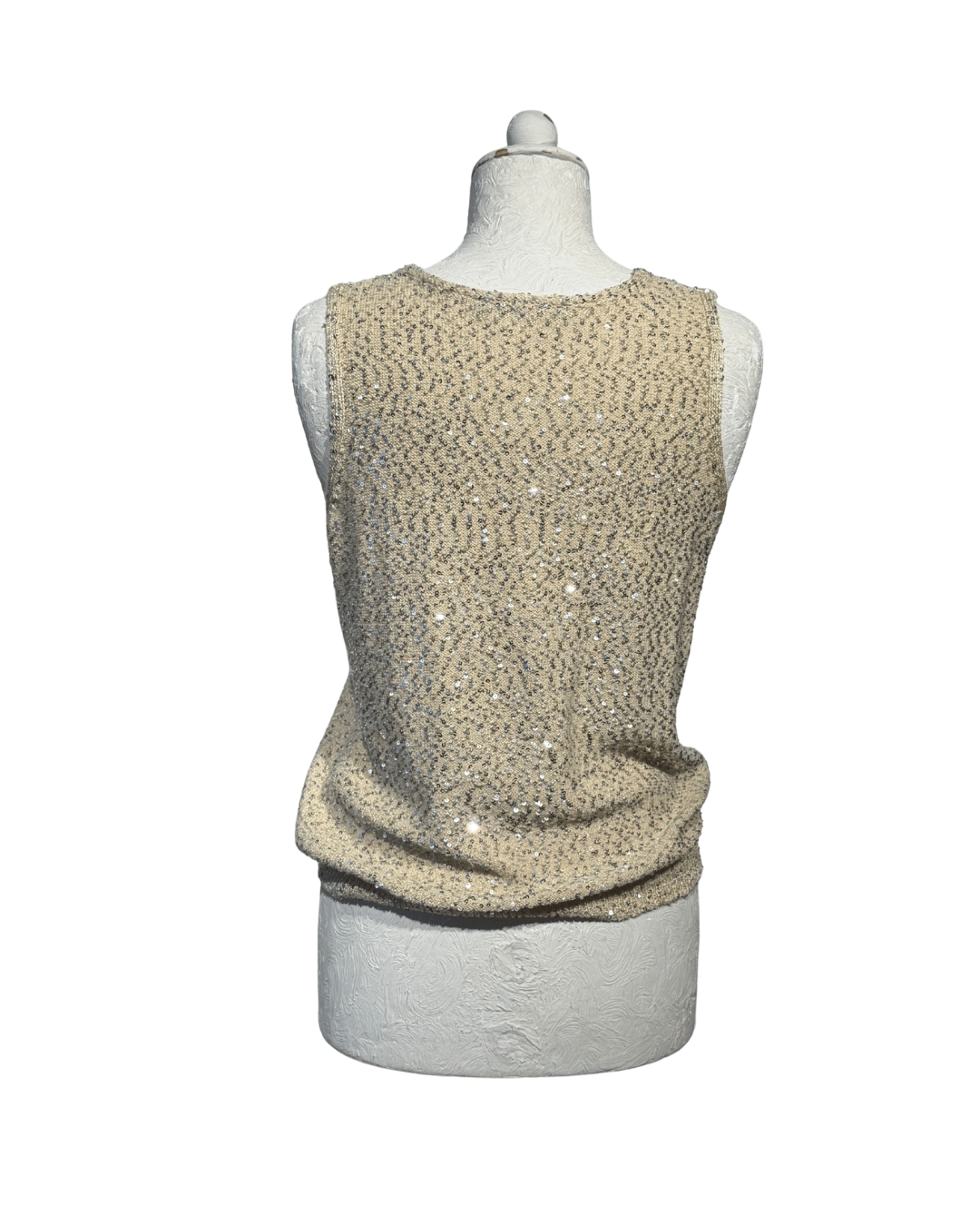 TOP SMANICATO MAXMARA WEEKEND PAILETTES BEIGE Tg S