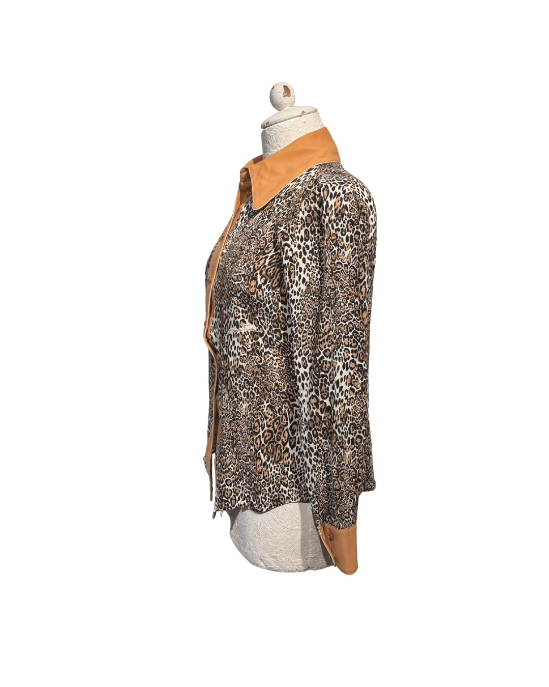 CAMICIA MACULATA RIFINITURE BEIGE Tg 42