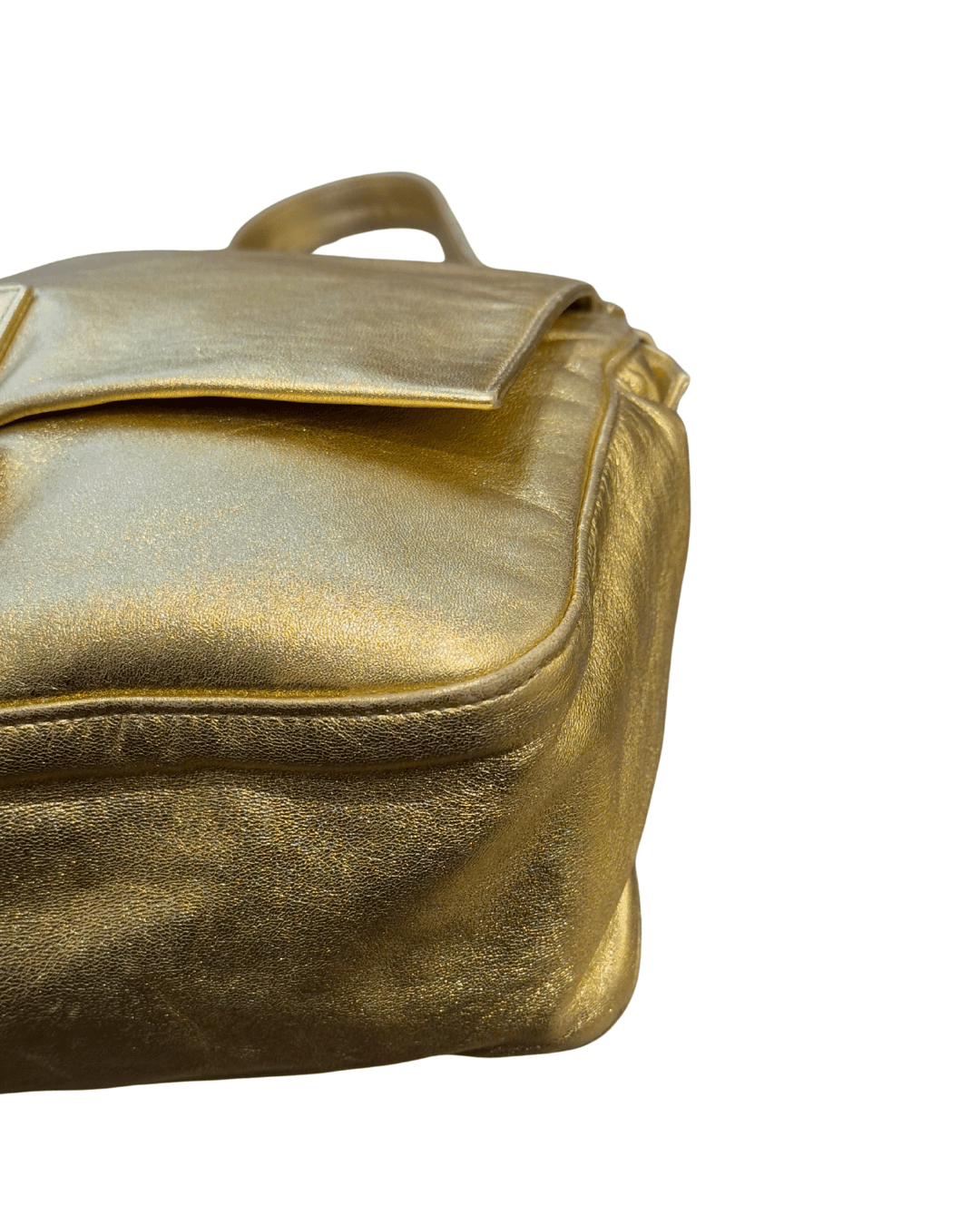 BORSA FENDI A SPALLA PELLE LAMINATA ORO