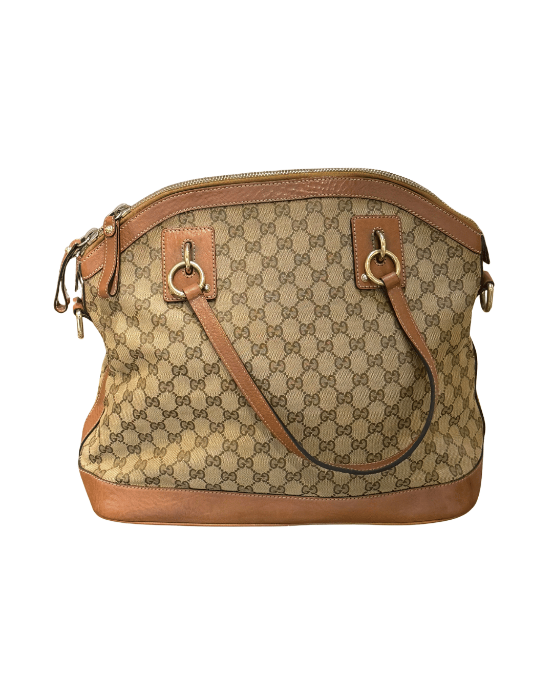 BORSA GUCCI GG SUPREME CON RIFINITURE CUOIO E TRACOLLA