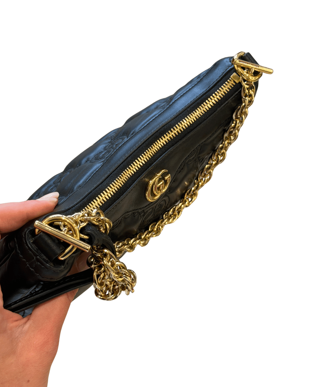 POCHETTE GUCCI PELLE GG SOFT CON TRACOLLA E CATENA