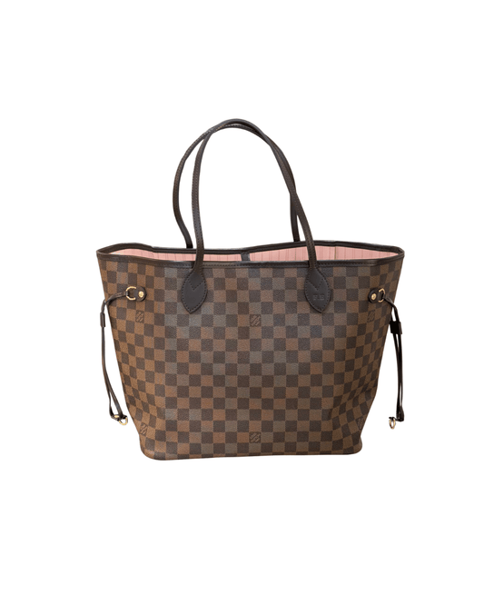 LOUIS VUITTON NEVERFULL MM  DAMIER EBENE INTERNO ROSA