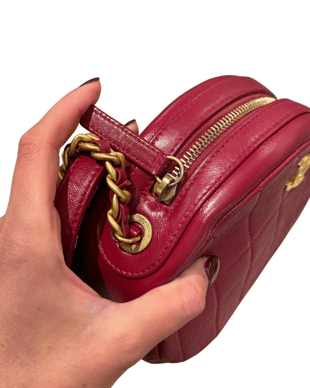 CHANEL ROUND 19 CLUTCH ON CHAIN CILIEGIA