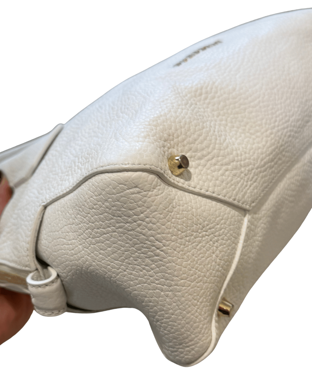 BORSA BURBERRY PELLE BIANCA MARTELLATA