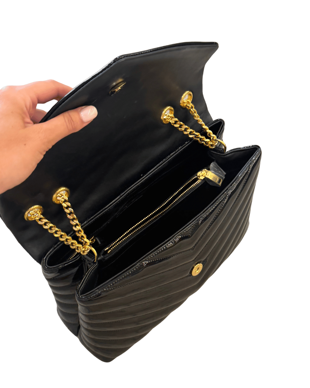 LOULOU MEDIA YSL PELLE VERNICIATA NERA
