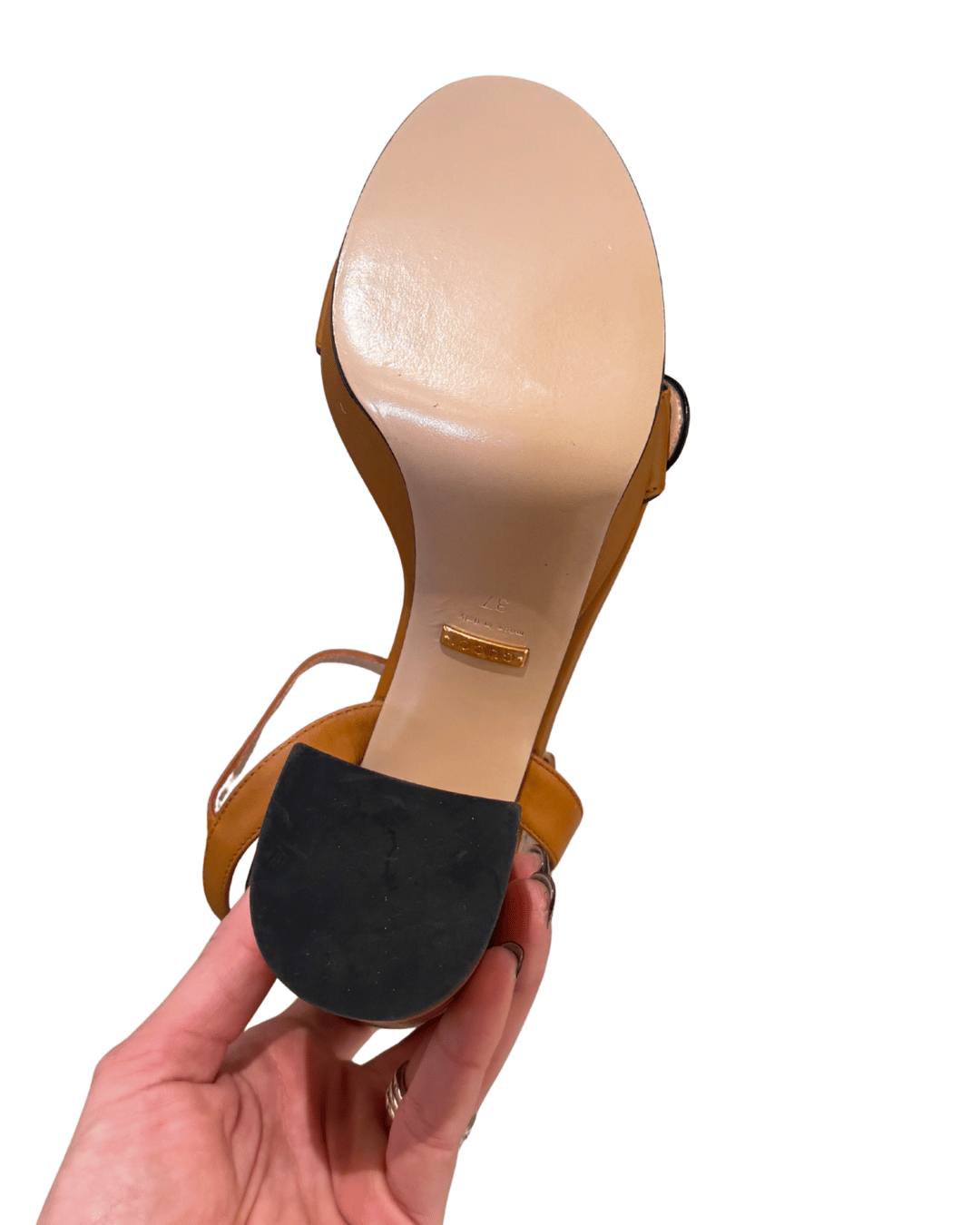 SANDALI GUCCI MARMONT CUOIO CON TACCO Nr 37