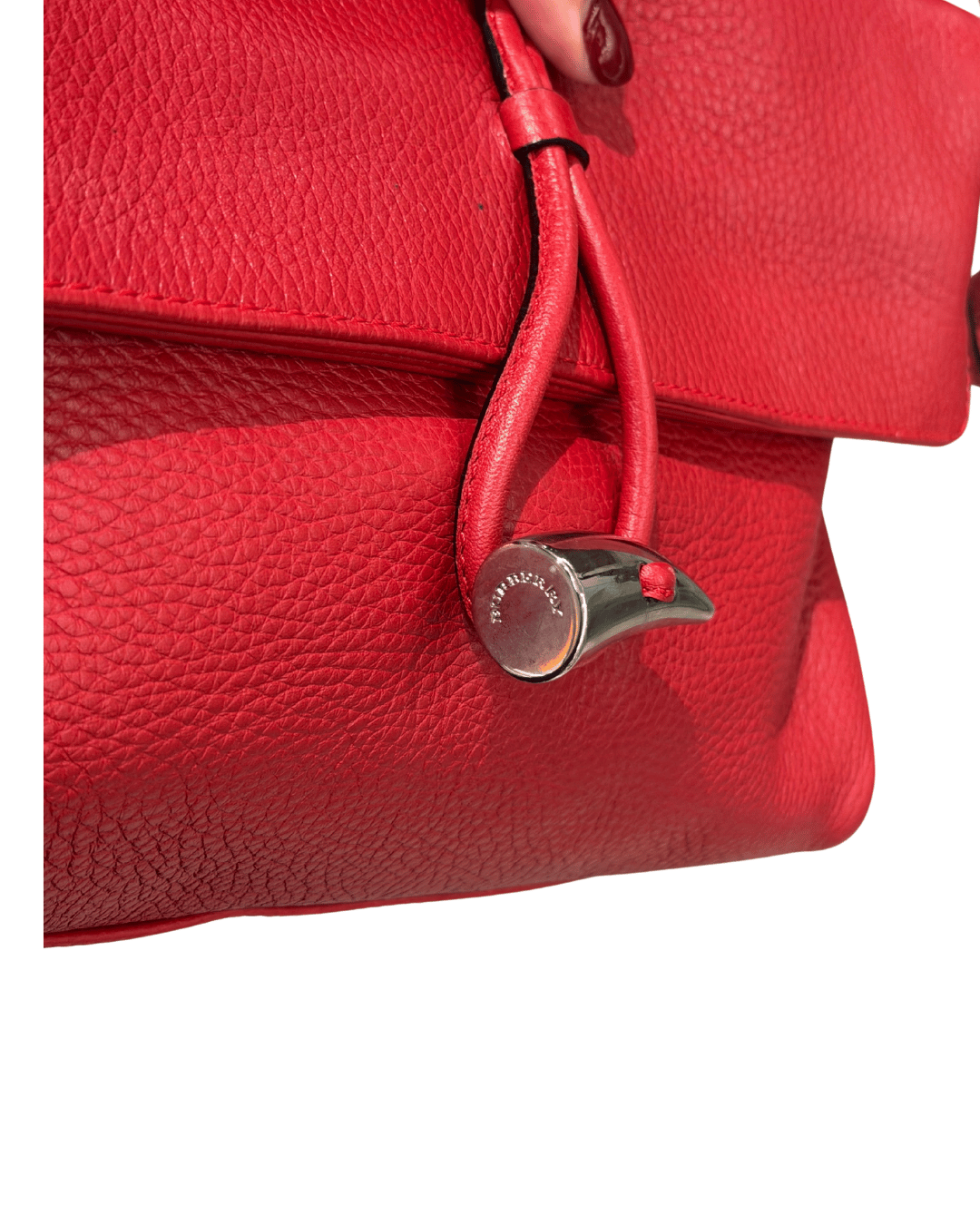 BURBERRY A SPALLA IN PELLE ROSSA