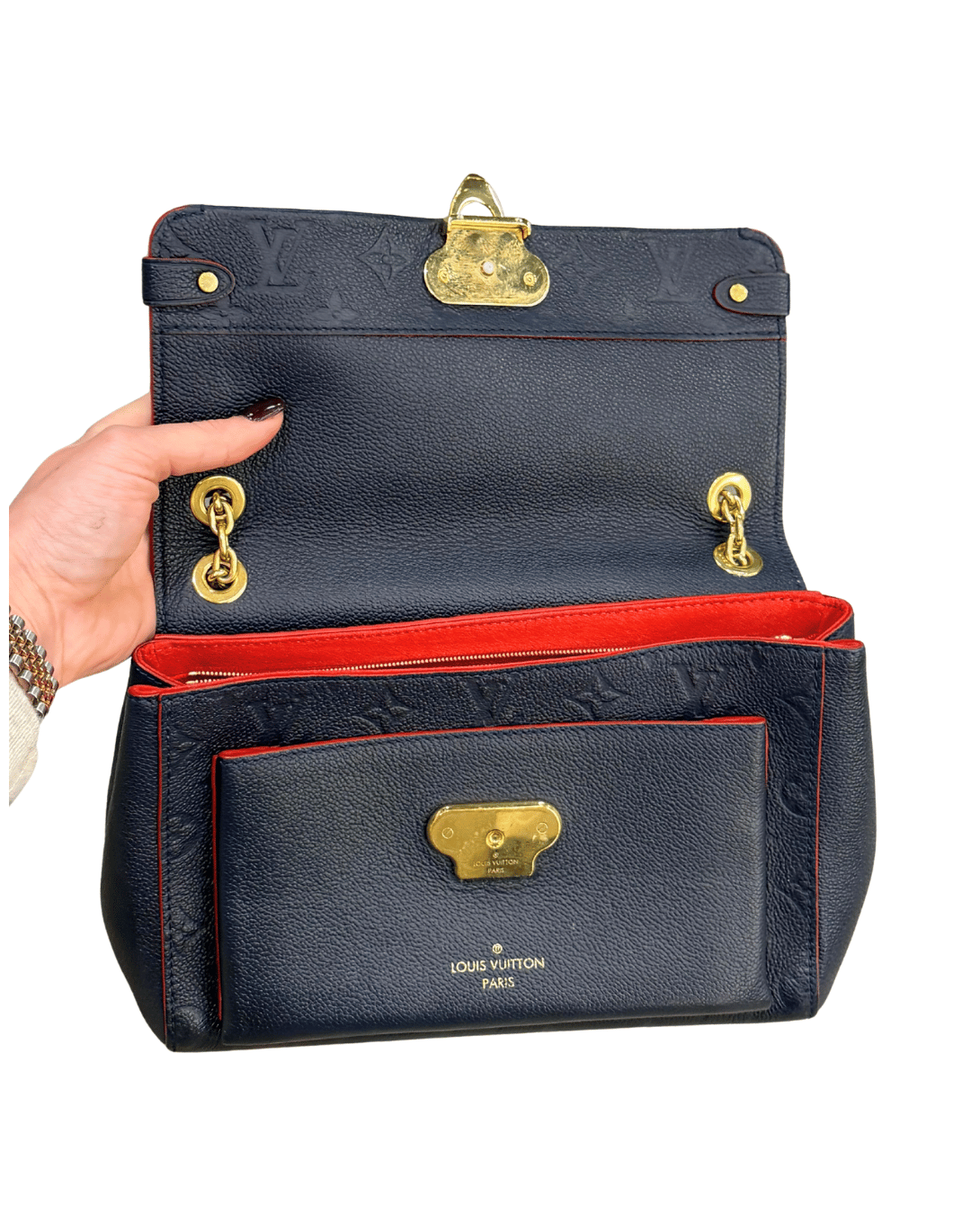 VAVIN LOUIS VUITTON PELLE BLU IMPRESSA