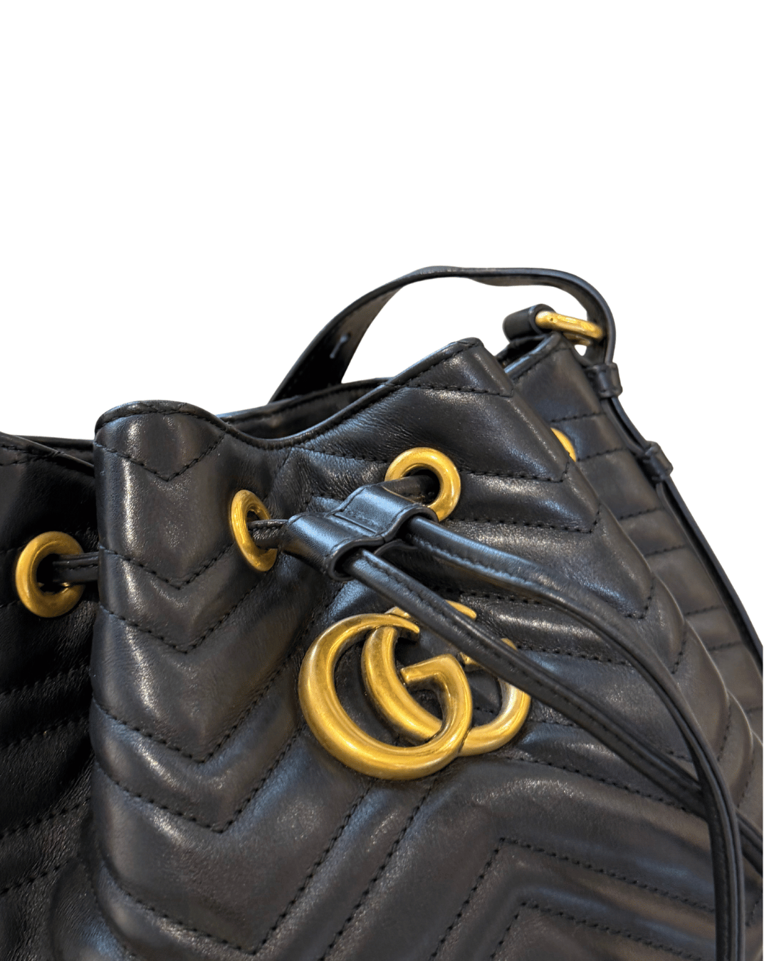 SECCHIELLO GUCCI MARMONT NERO TRACOLLA FASCIA WEB