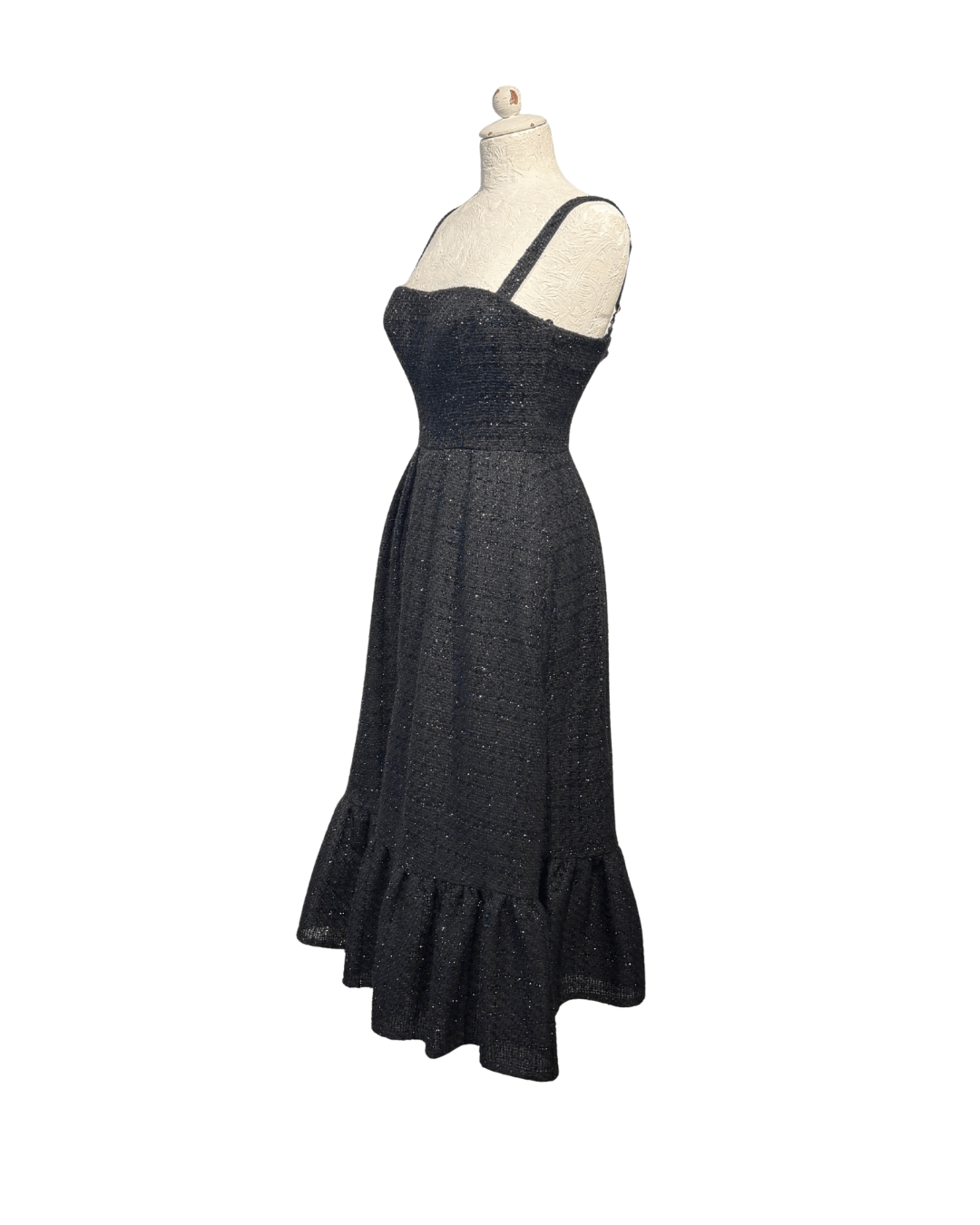 ABITO MIDI TESSUTO BOUCLE NERO ELISABETTA FRANCHI Tg 40
