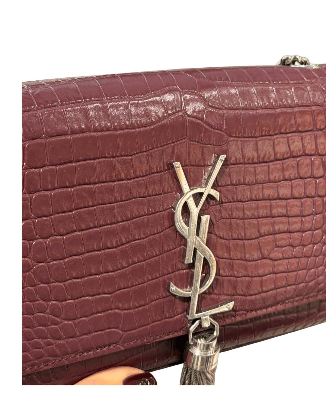 KATE SMALL YSL STAMPA COCCO MELANZANA