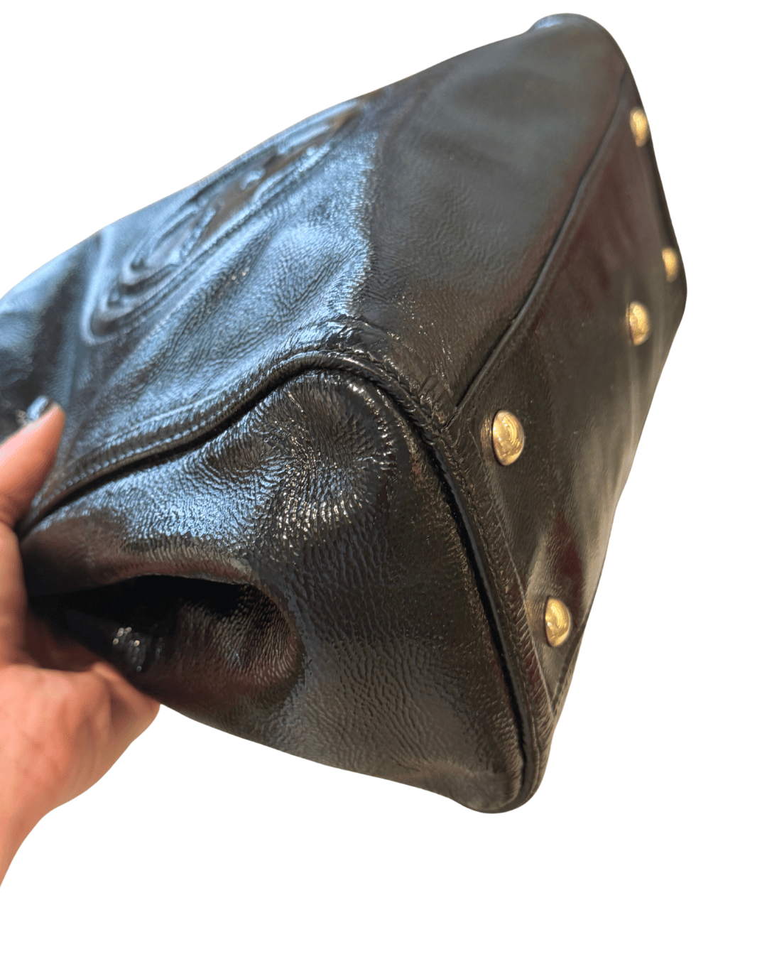 GUCCI SOHO PELLE VERNICIATA NERA