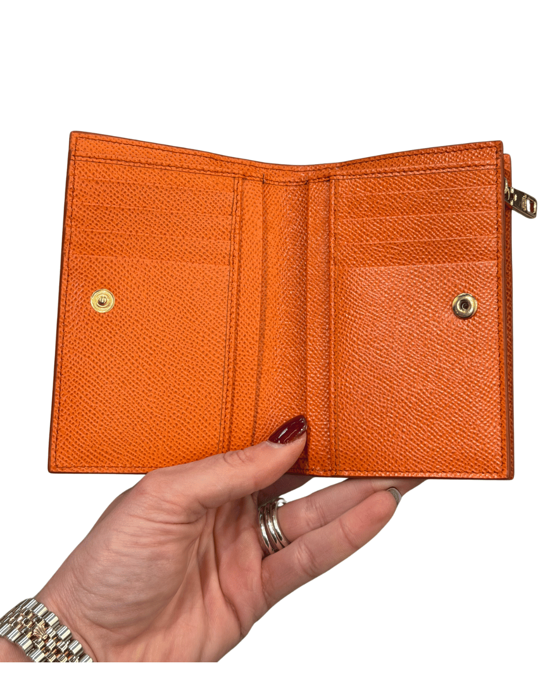 PORTAFOGLIO D&G ARANCIONE PELLE MARTELLATA