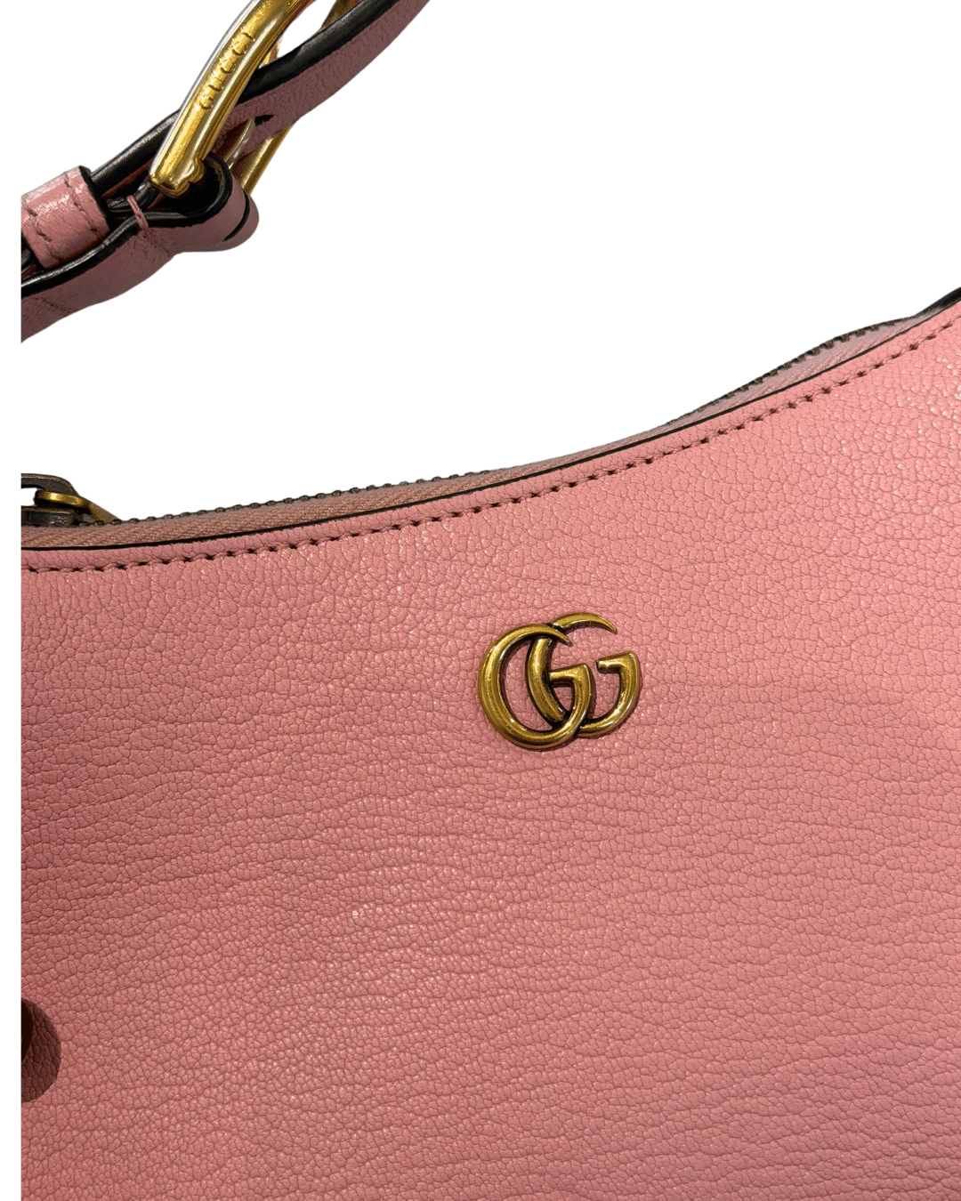 PICCOLA MEZZALUNA GUCCI ROSA PELLE MARTELLATA