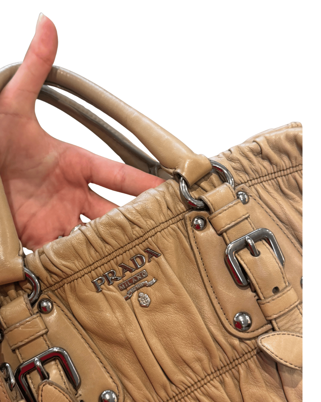 PRADA BEIGE GAUFRE CON TRACOLLA