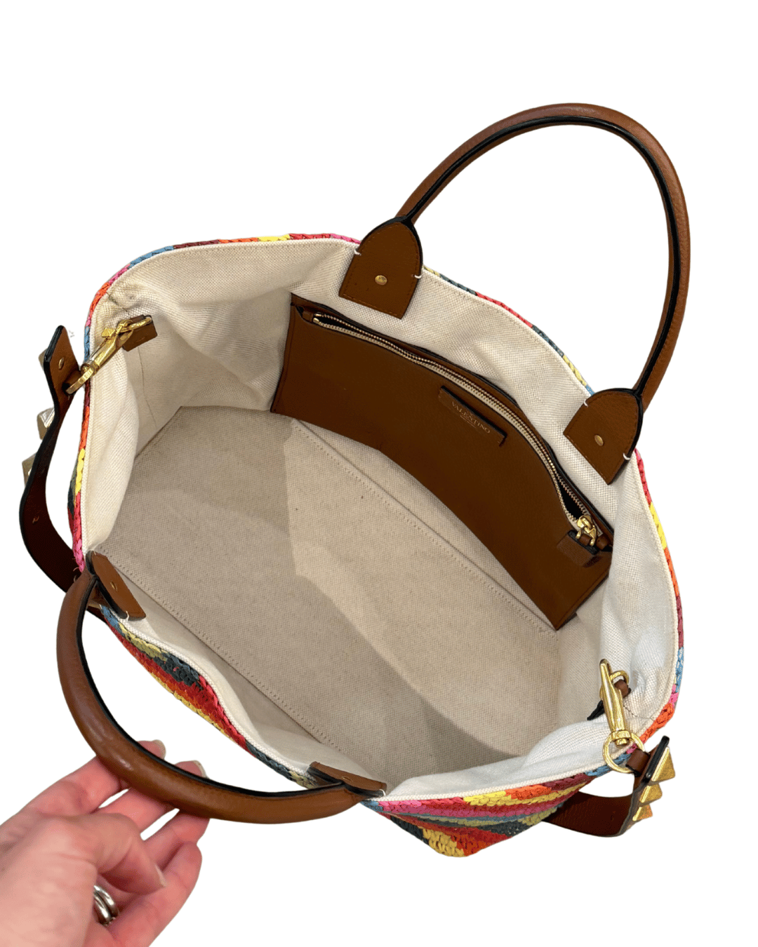 SHOPPER VALENTINO RAFFIA MULTICOLOR