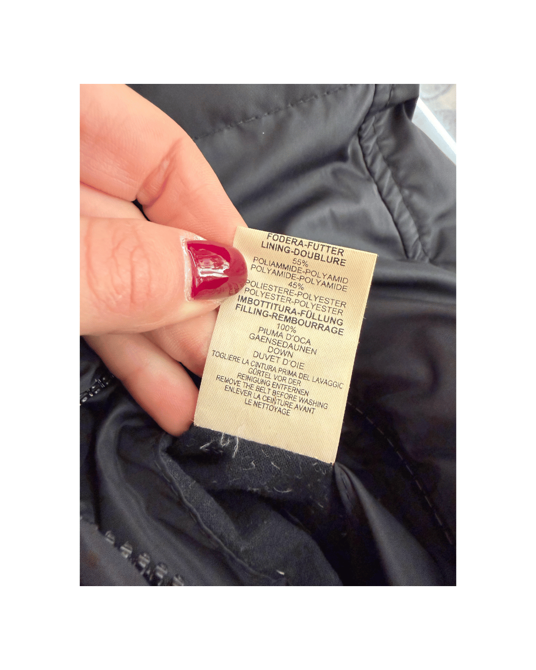 PIUMINO FAY NERO CON CINTURA