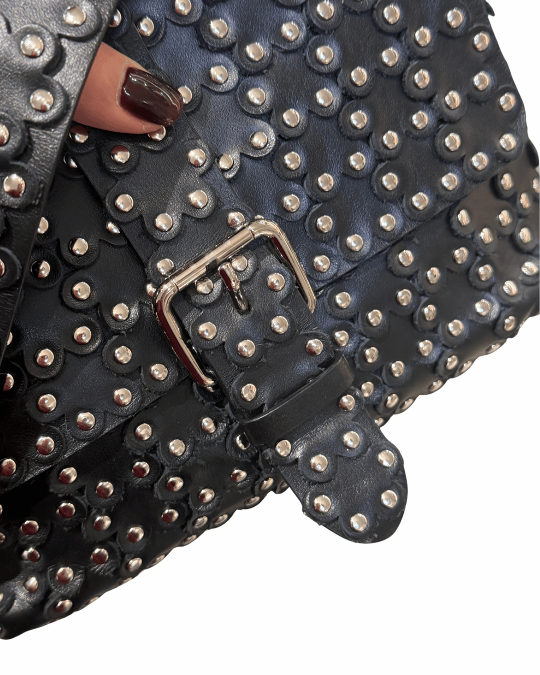 BORSA RED VALENTINO NERA CON BORCHIE