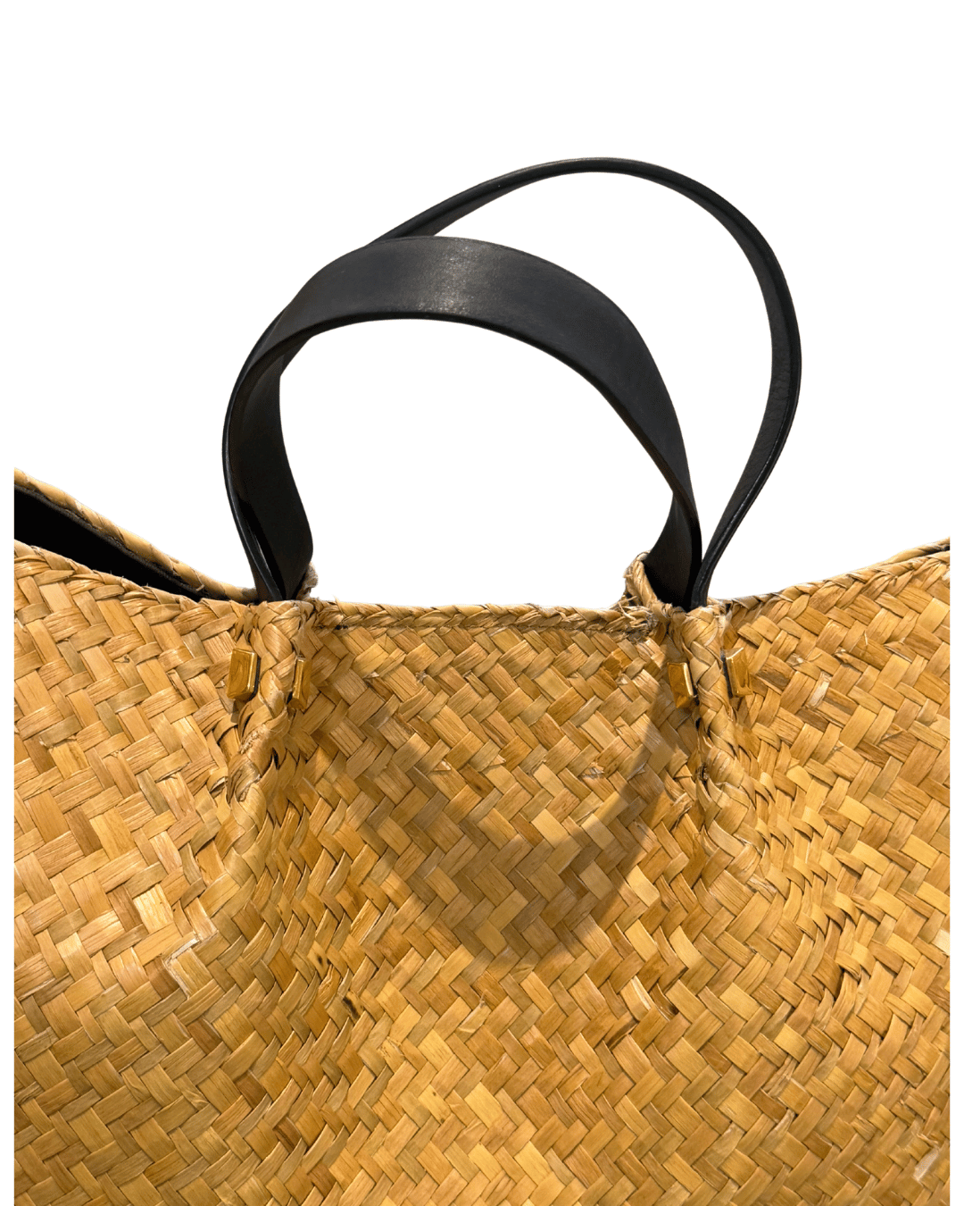 SHOPPER VALENTINO RAFFIA RIFINITURE NERE