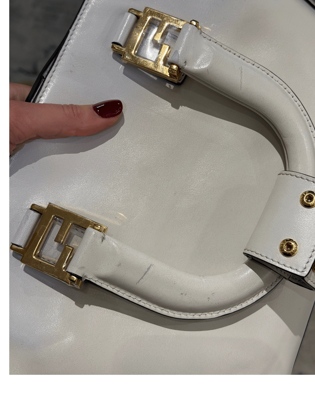 BORSA FENDI PELLE AVORIO CON TRACOLLA