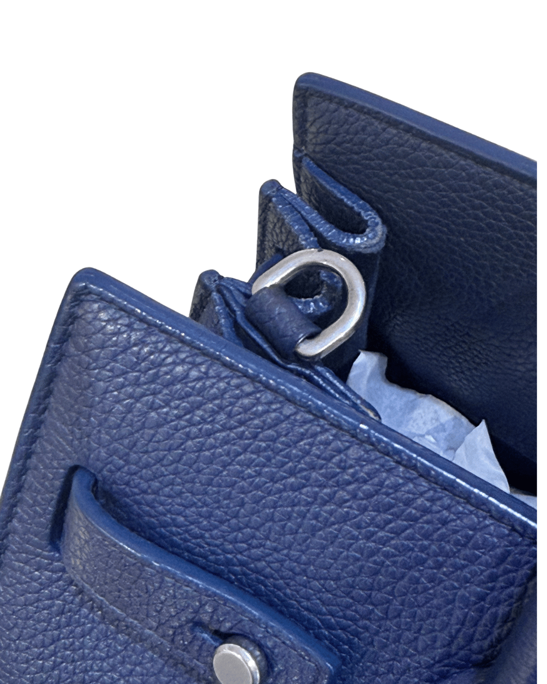 SAC DE JOUR SMALL YSL BLU PELLE MARTELLATA