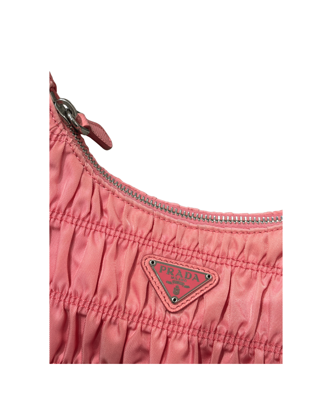 PRADA IN NYLON ROSA TESSUTO GAUFRE