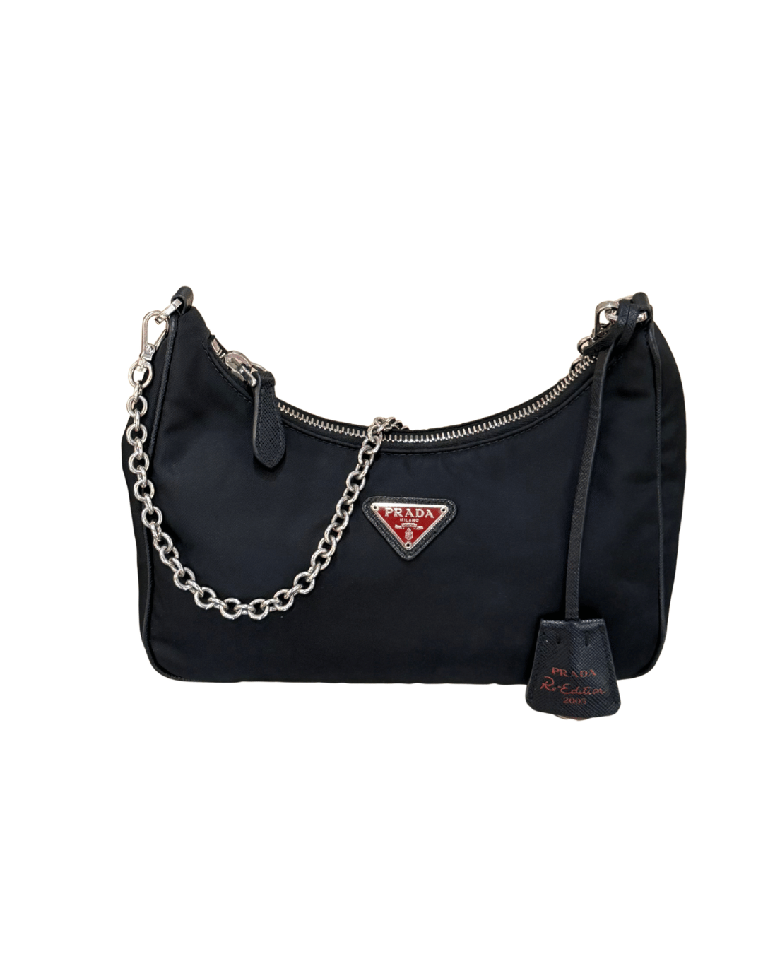 PRADA RE-EDITION 2005 NERA LOGO ROSSO