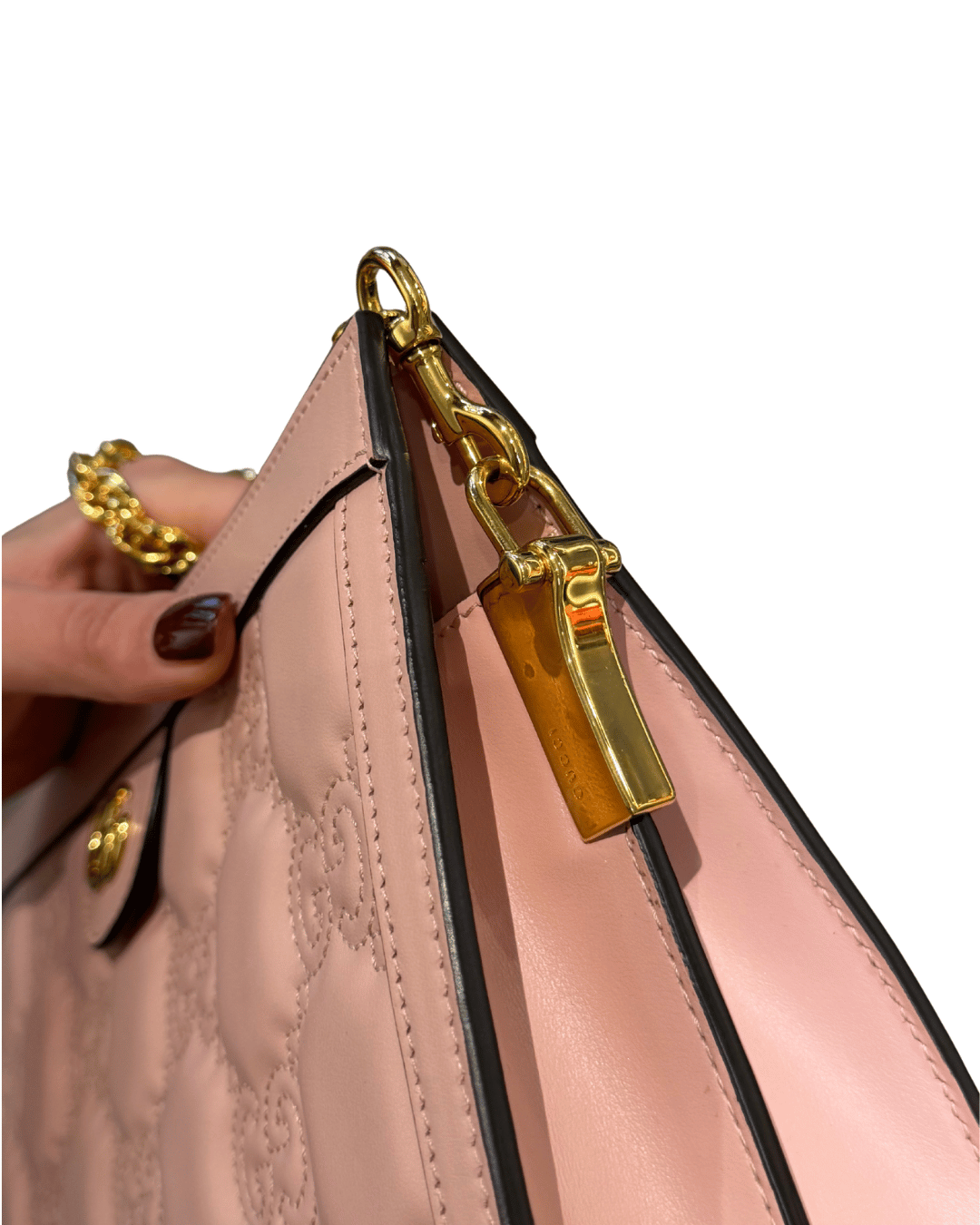 GUCCI PELLE IMPRESSA ROSA CON DUE TRACOLLE