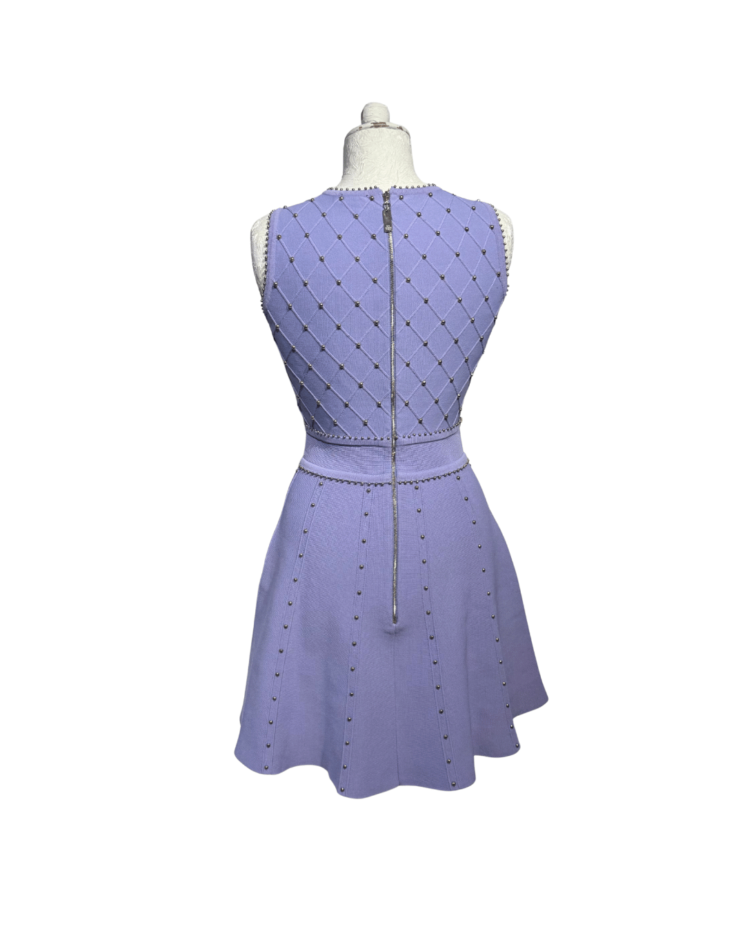 ABITO IN MAGLIA LILLA CON BORCHIE ELISABETTA FRANCHI Tg 40