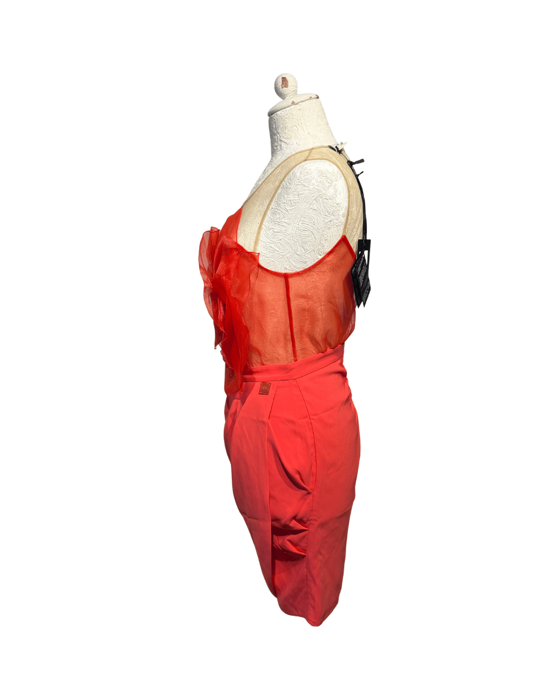 MINI ABITO CON MAXI FIORE IN TULLE Tg 40