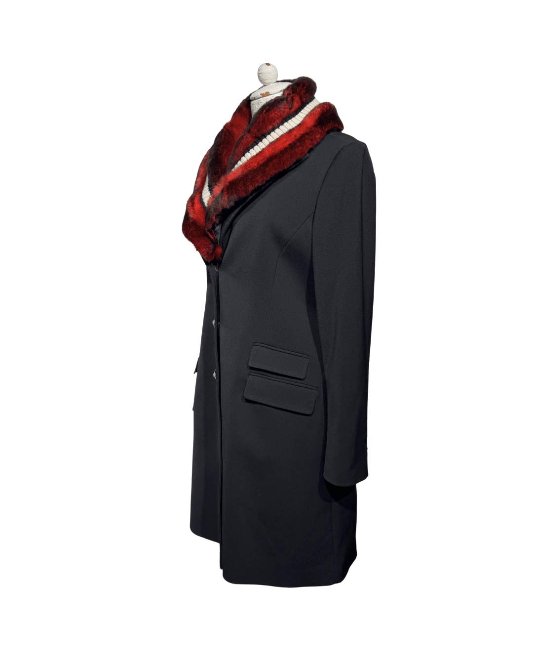 CAPPOTTO GATTINONI NERO PELO LAPIN