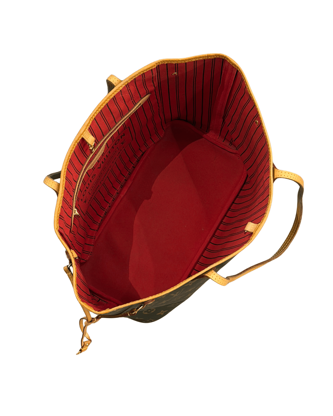 NEVERFULL MM LOUIS VUITTON MONOGRAM INTERNO ROSSO
