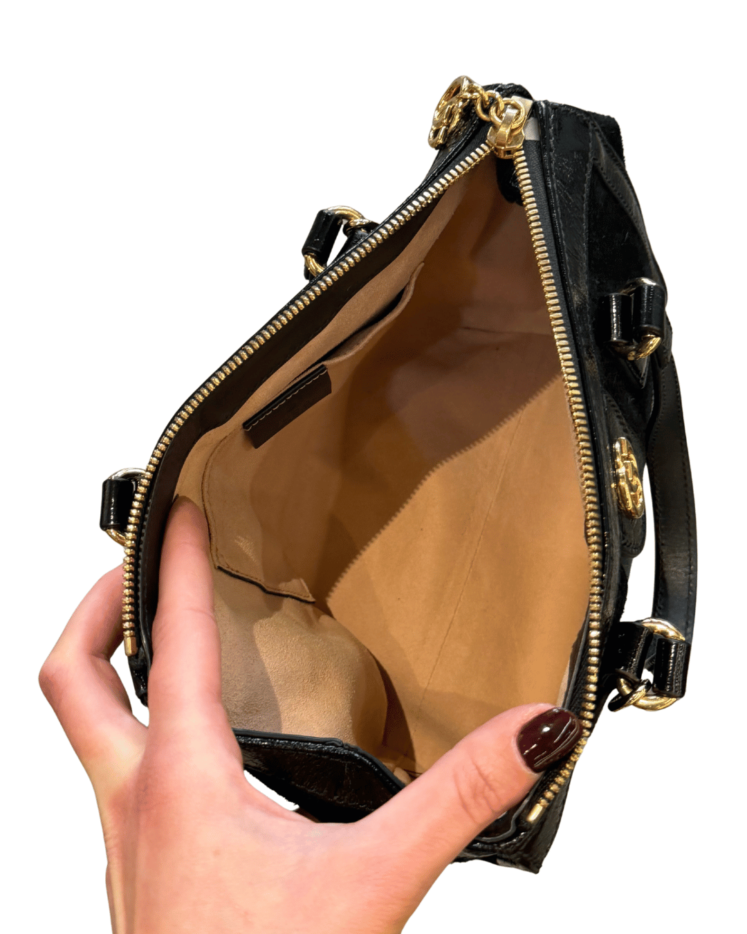 BAULETTO GUCCI OPHIDIA SUEDE NERA FASCIA WEB