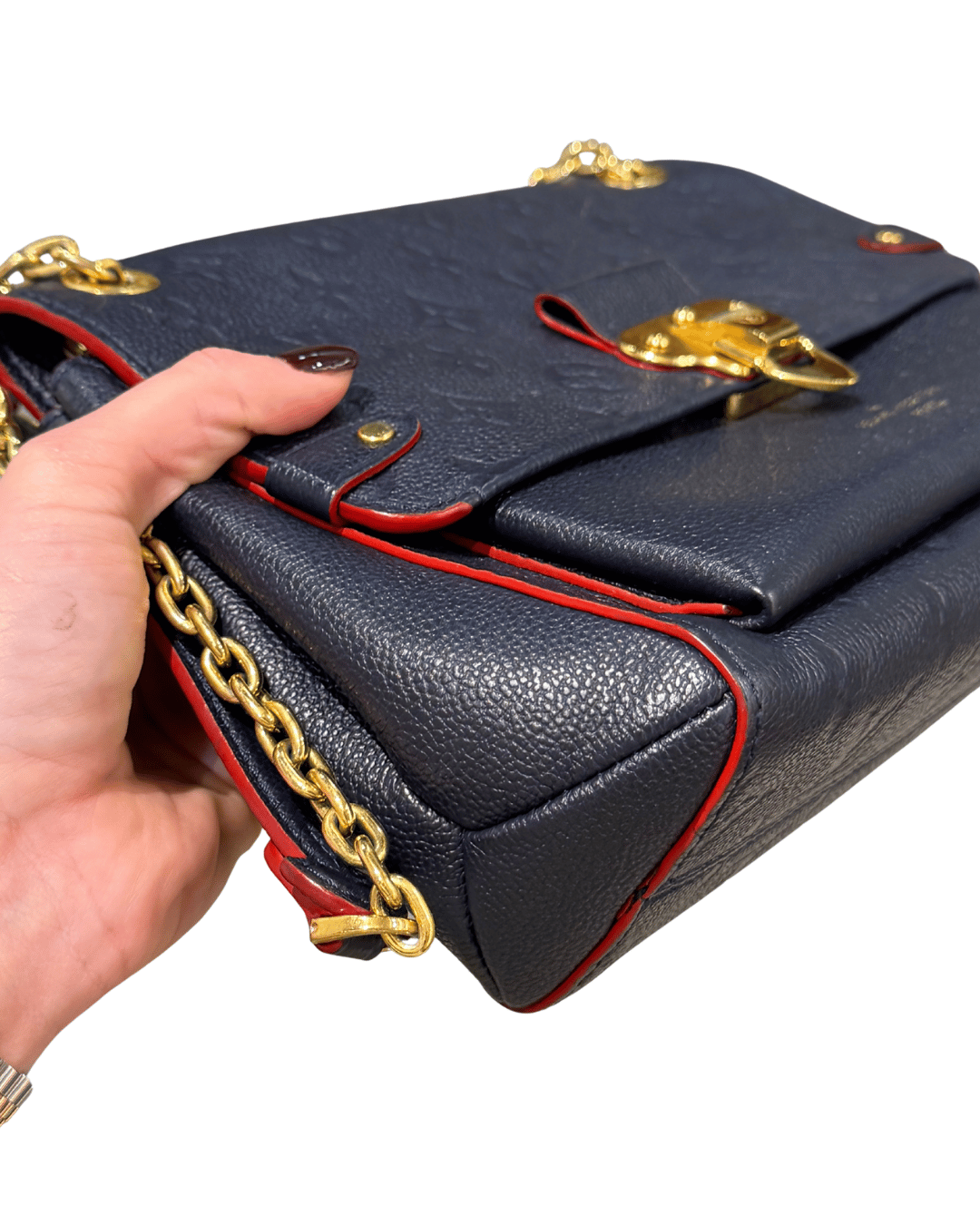 VAVIN LOUIS VUITTON PELLE BLU IMPRESSA