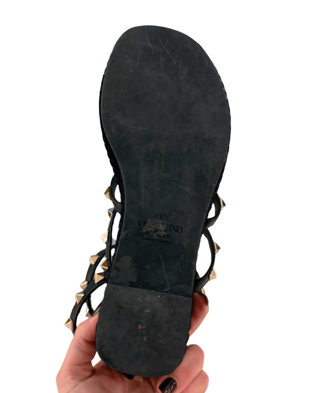 SANDALI CON ZEPPA E BORCHIE VALENTINO Nr 36