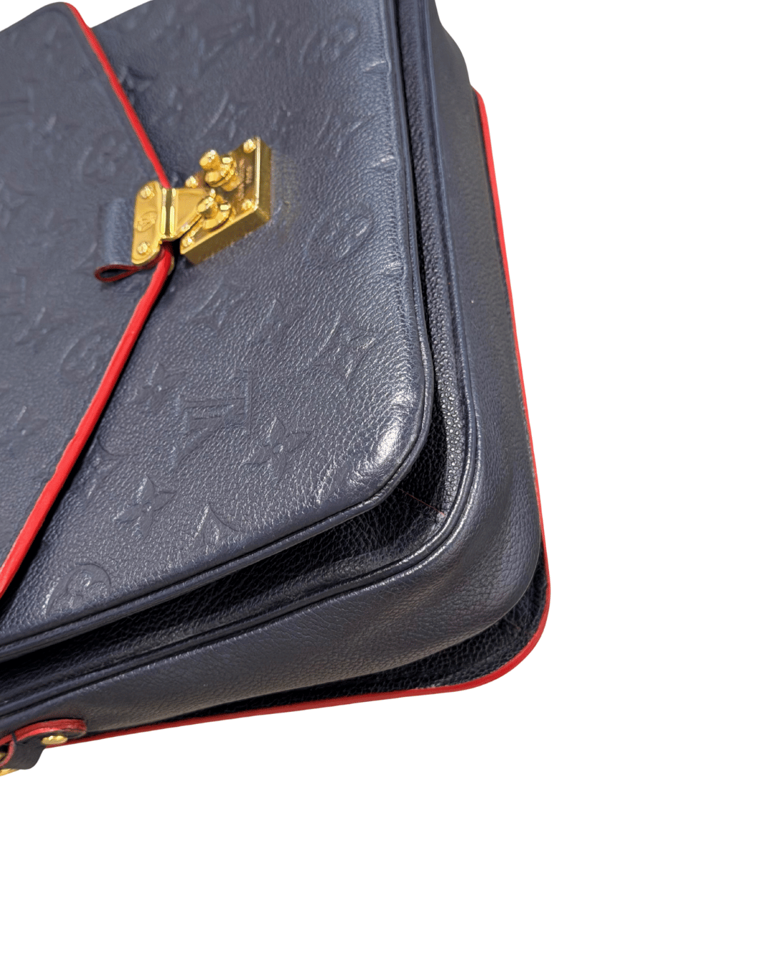 METIS LOUIS VUITTON PELLE BLU RIFINITURE ROSSE