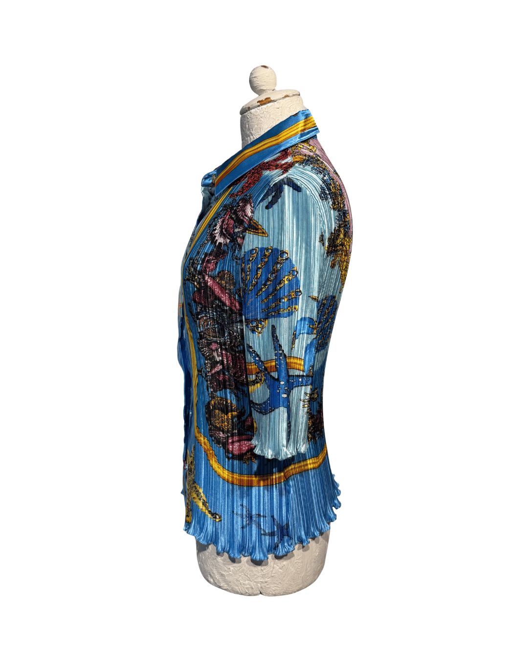 CAMICIA VERSACE PLISSE STAMPA MARINA Tg 44