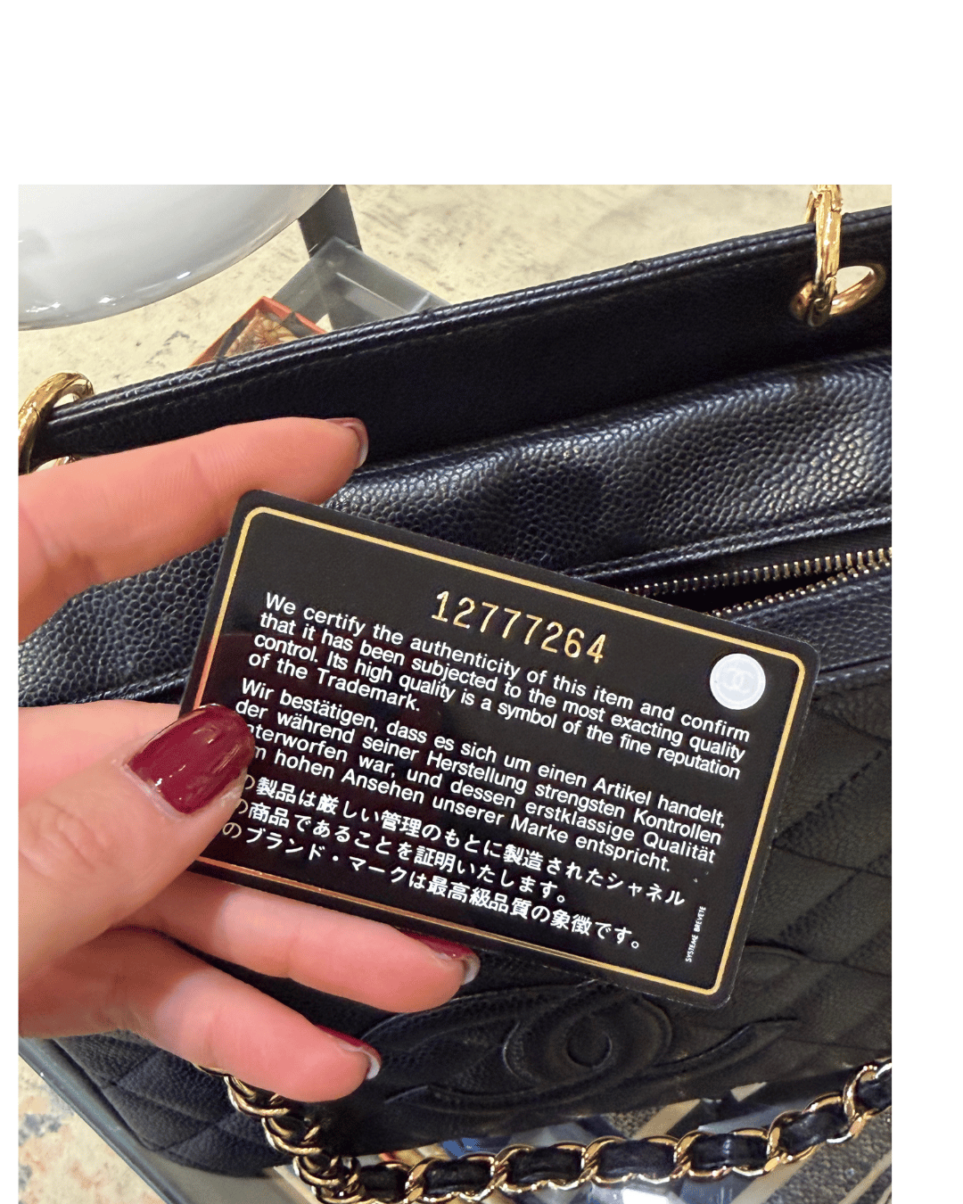 CHANEL PETIT TIMLESS SHOPPER NERA HARDWARE DORATO