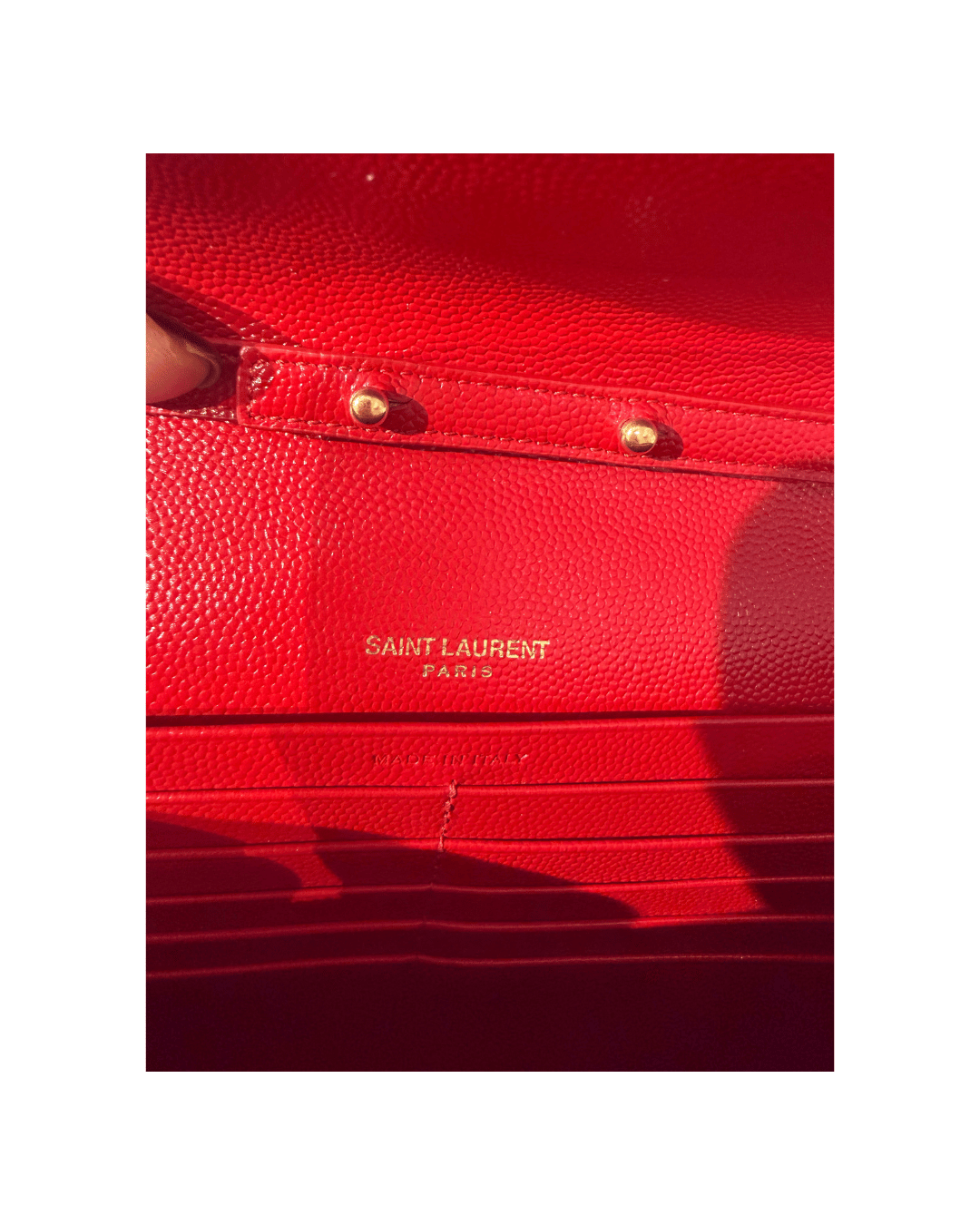 CASSANDRA YSL PELLE GRAIN DE POUDRE ROSSA