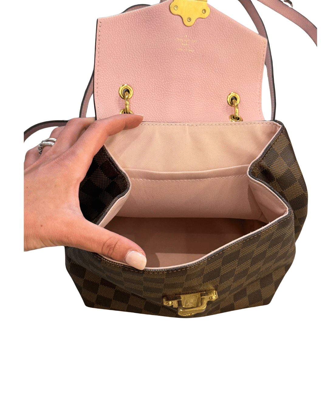 ZAINO CLAPTON DAMIER EBENE RIFINITURE ROSA