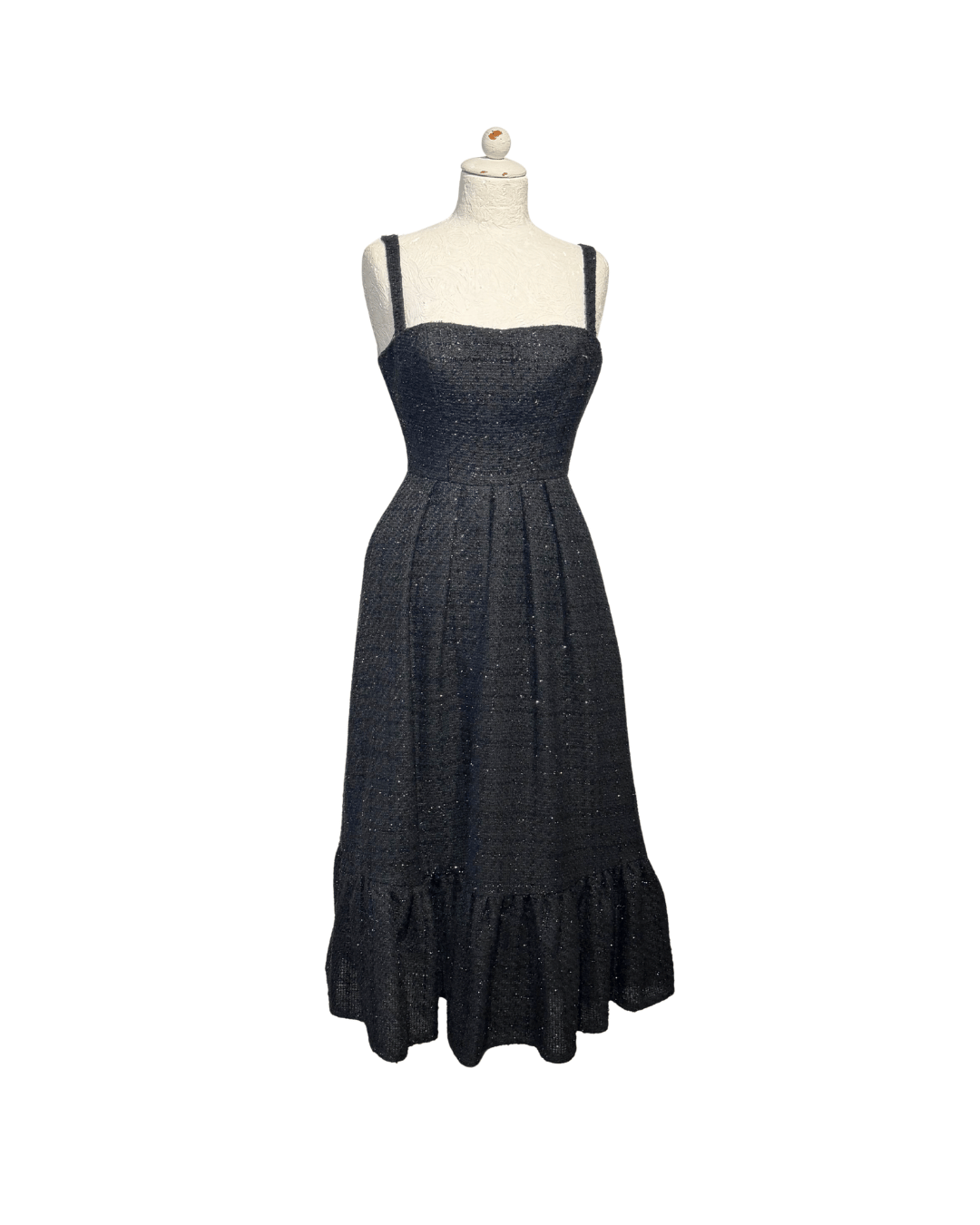 ABITO MIDI TESSUTO BOUCLE NERO ELISABETTA FRANCHI Tg 40