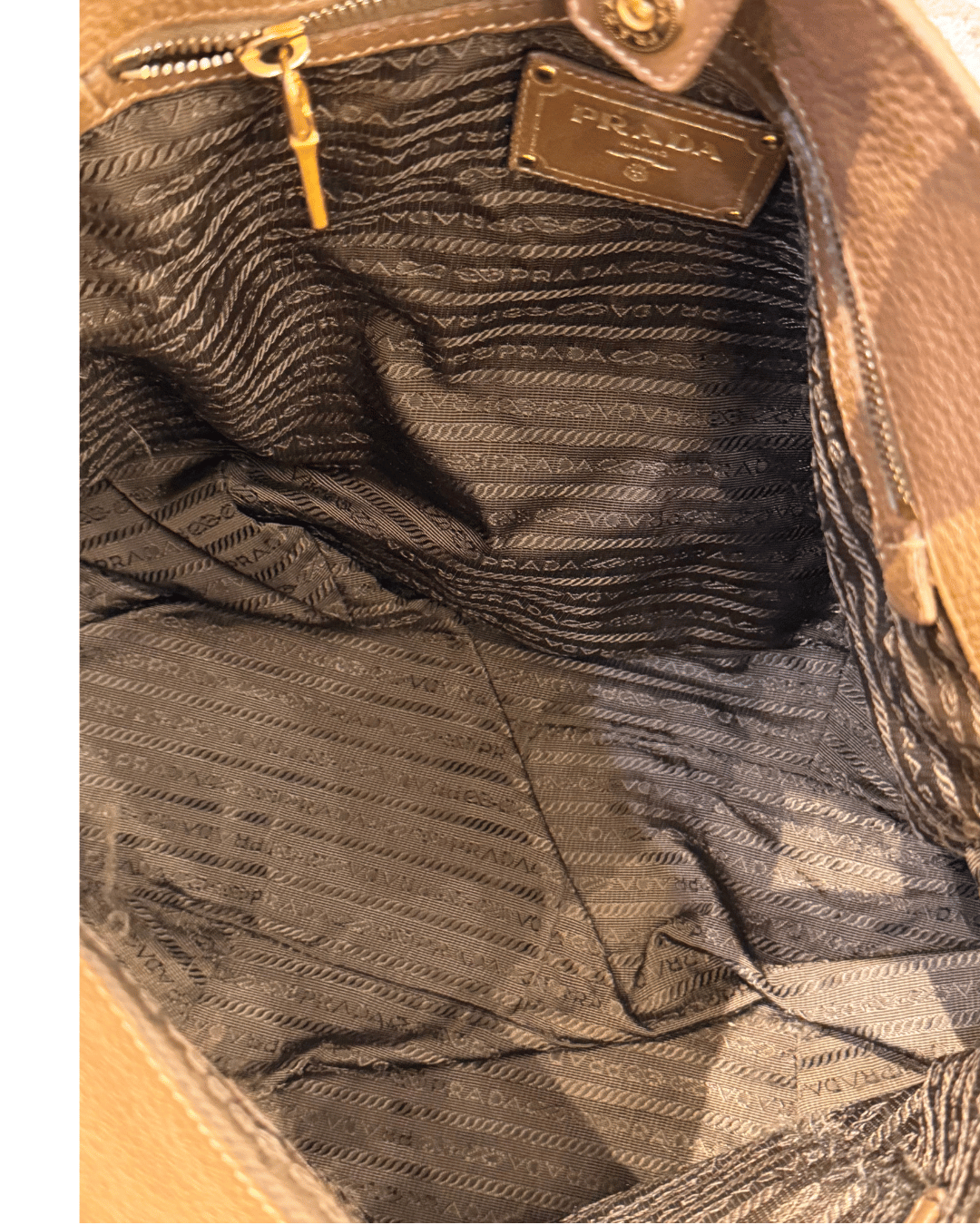 PRADA MEZZALUNA PELLE COLOR CAMMELLO