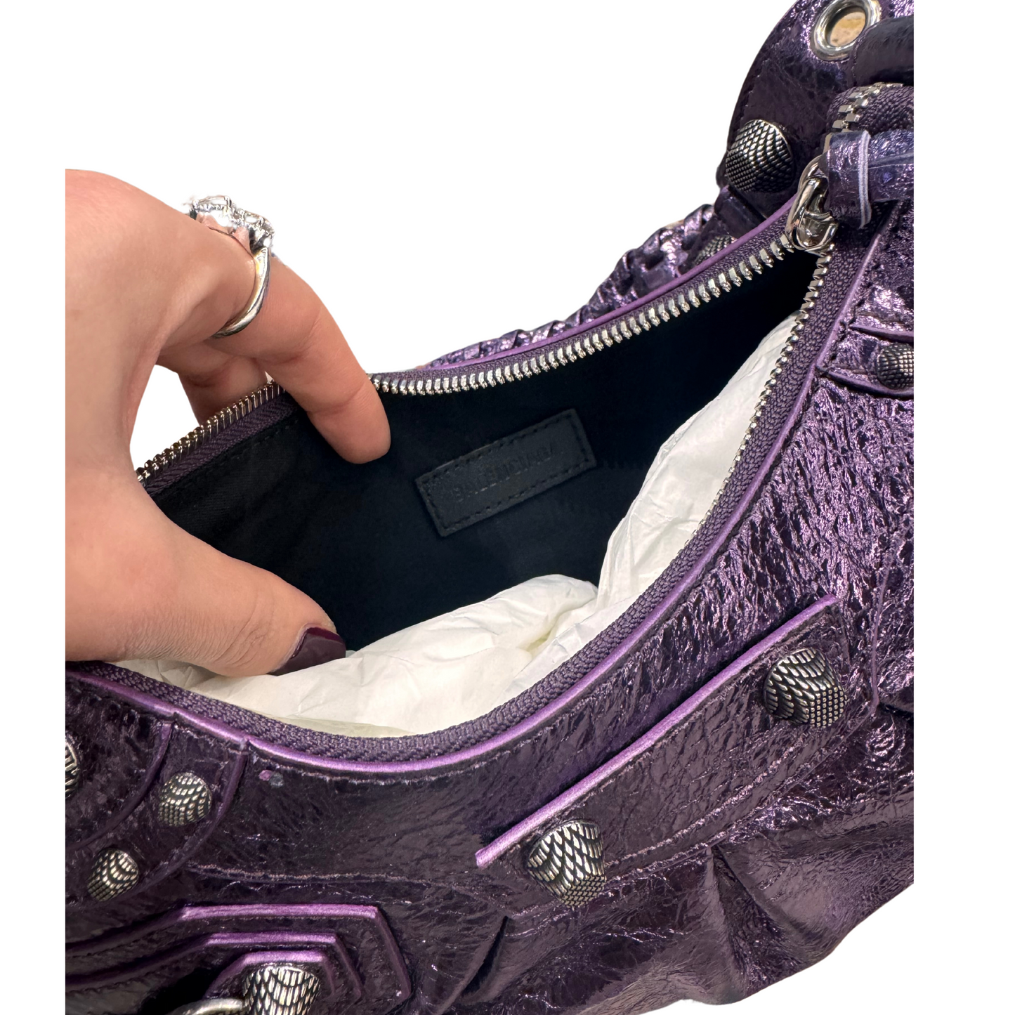 CAGOLE XS BALENCIAGA VIOLA METALLIZZATA